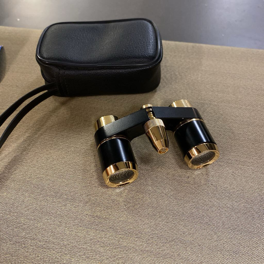 Brookstone Focus Free Opera Glasses Gold/ Black