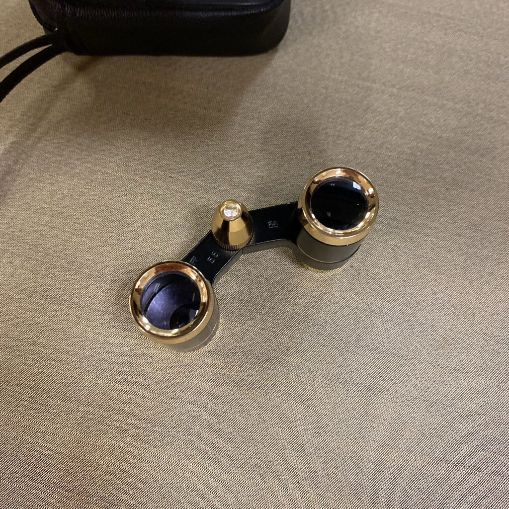 Brookstone Focus Free Opera Glasses Gold/ Black