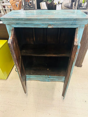 Antique Indian Painted Cabinet 34x15x41