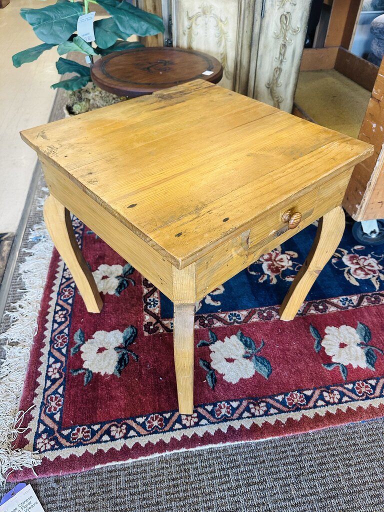 Antique Pine Side Table 21x21x23