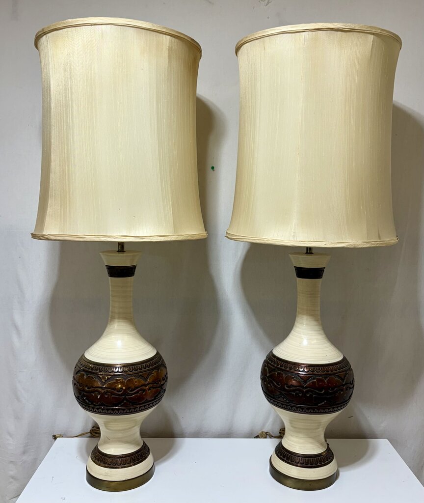 Fortune Lamp Company 1964 MCM Genie Bottle Ceramic Table Lamp (PAIR)