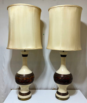 Fortune Lamp Company 1964 MCM Genie Bottle Ceramic Table Lamp (PAIR)