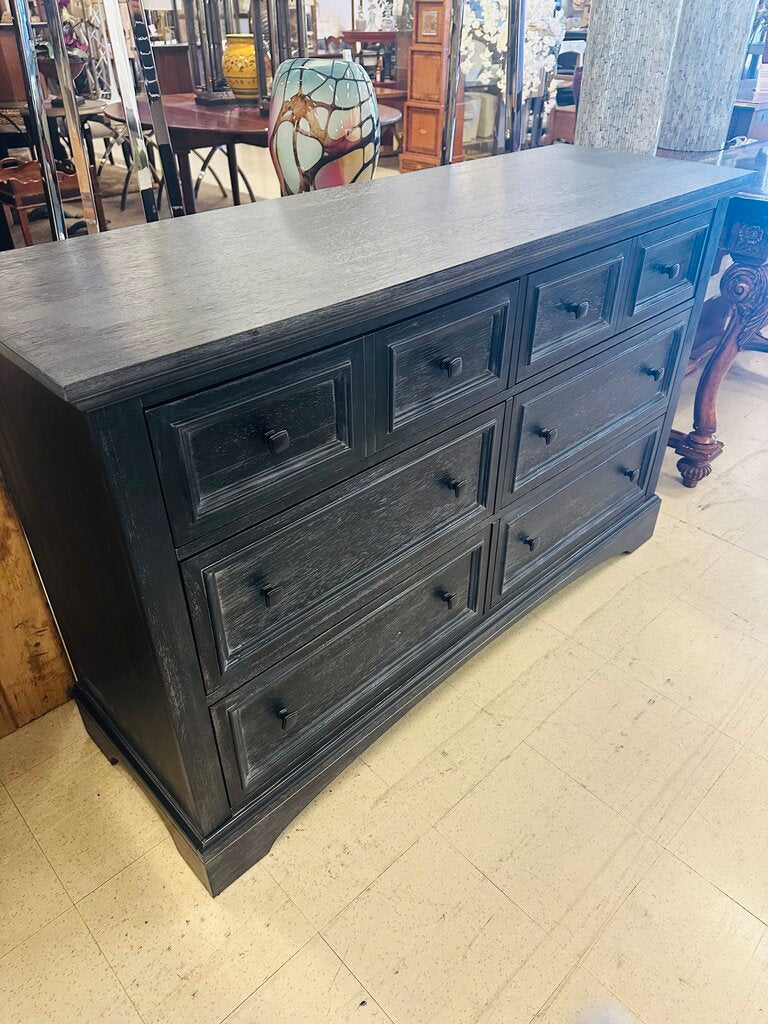 Black Farmhouse 6 Drawer Dresser 18.5x56x37