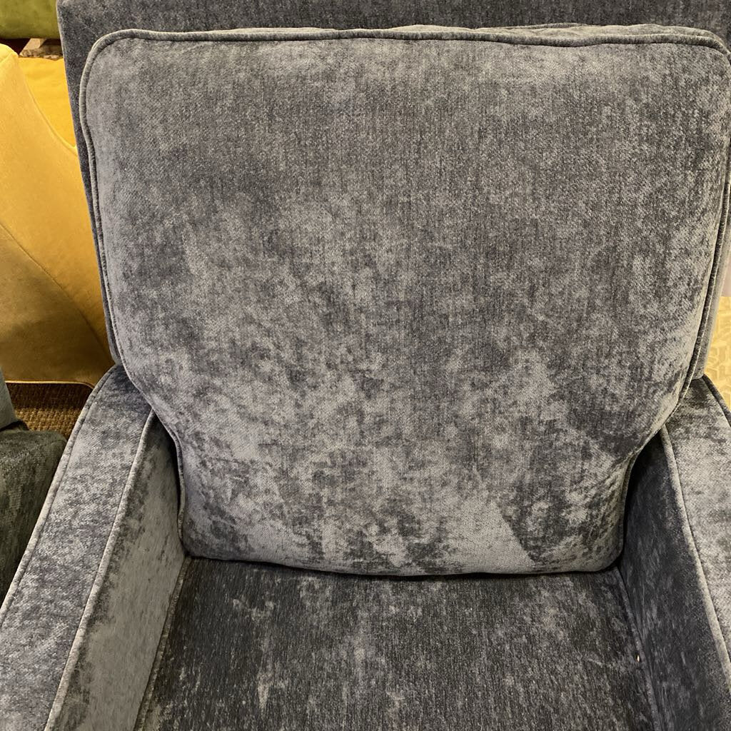 Navy Upholstered Serra Push Back Recliner
