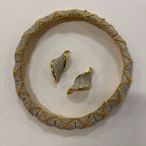 Swarovski Gold Plated Necklace & Earrings