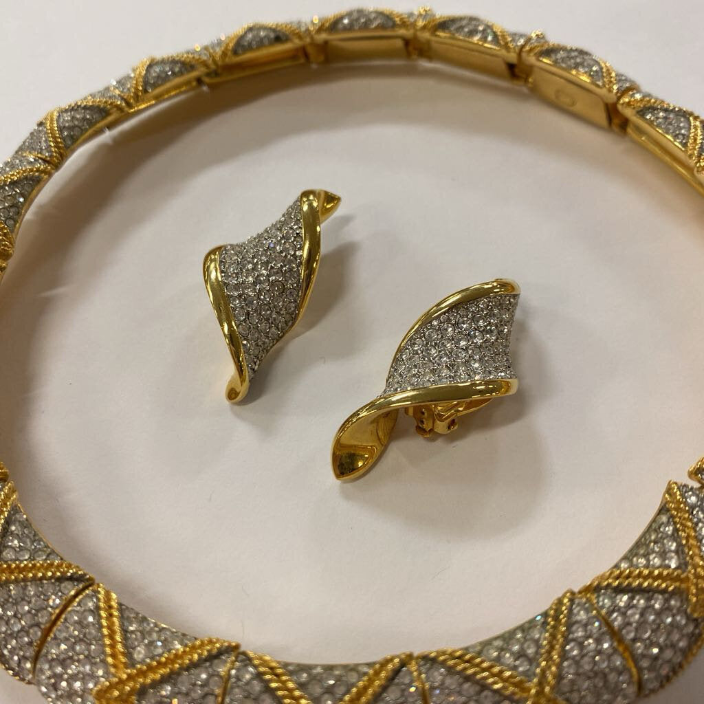 Swarovski Gold Plated Necklace & Earrings