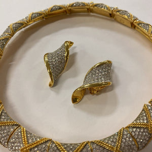 Swarovski Gold Plated Necklace & Earrings