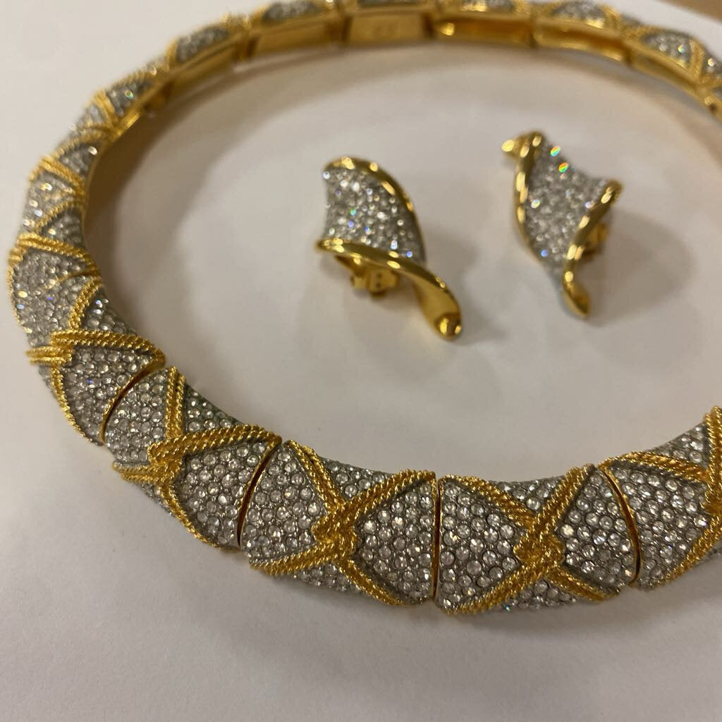 Swarovski Gold Plated Necklace & Earrings
