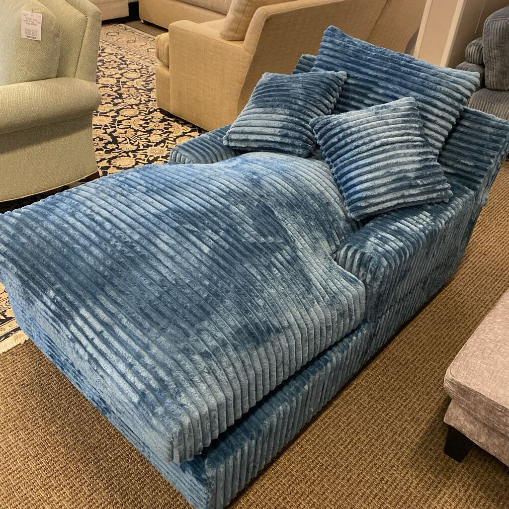 Blue Upholstered Chaise Lounge