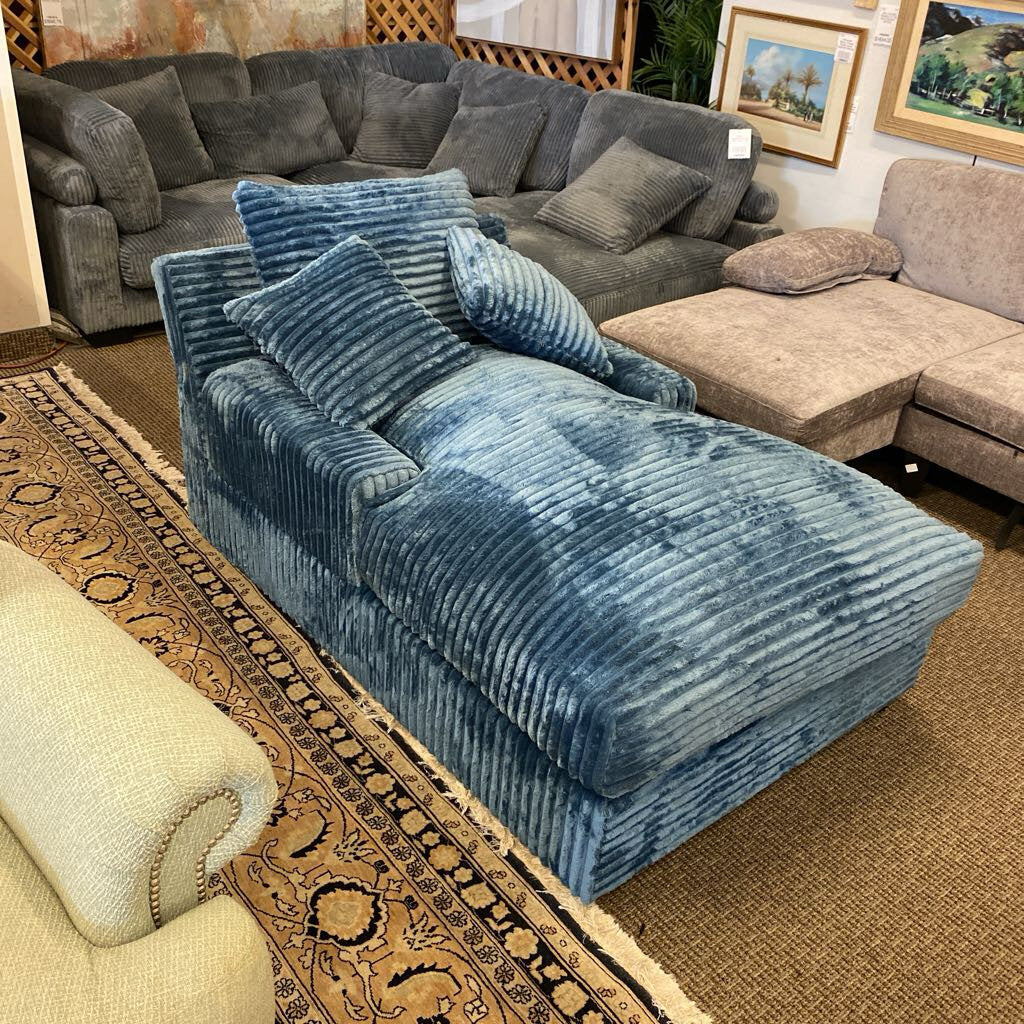 Blue Upholstered Chaise Lounge