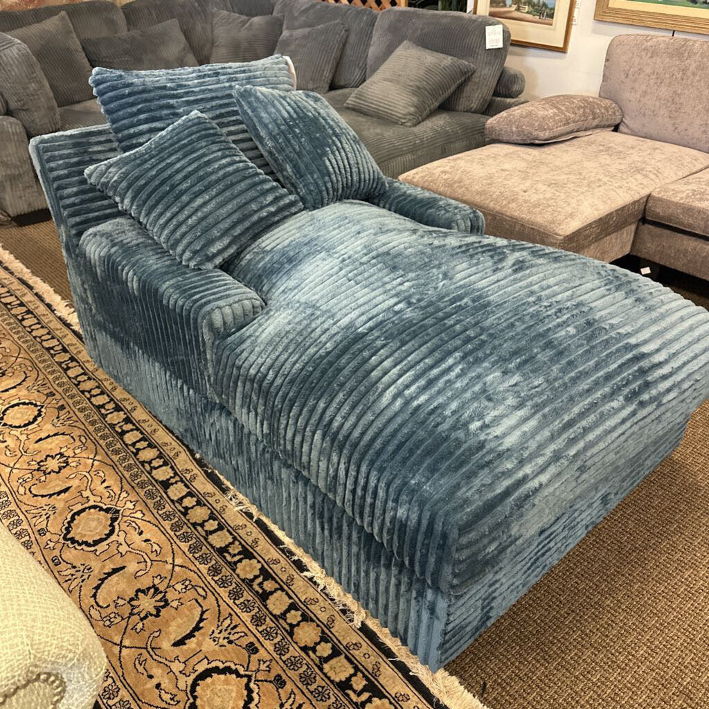 Blue Upholstered Chaise Lounge