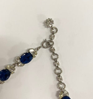 Faux Sapphire & Silver Necklace, Bracelet & Earrings