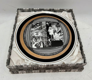 Hollohaza Hungary Endre Szasz "Sunshine" Gilt Porcelain Plate in Box
