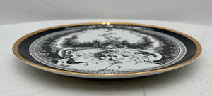 Hollohaza Hungary Endre Szasz "Woman Faces" Gilt Porcelain Plate