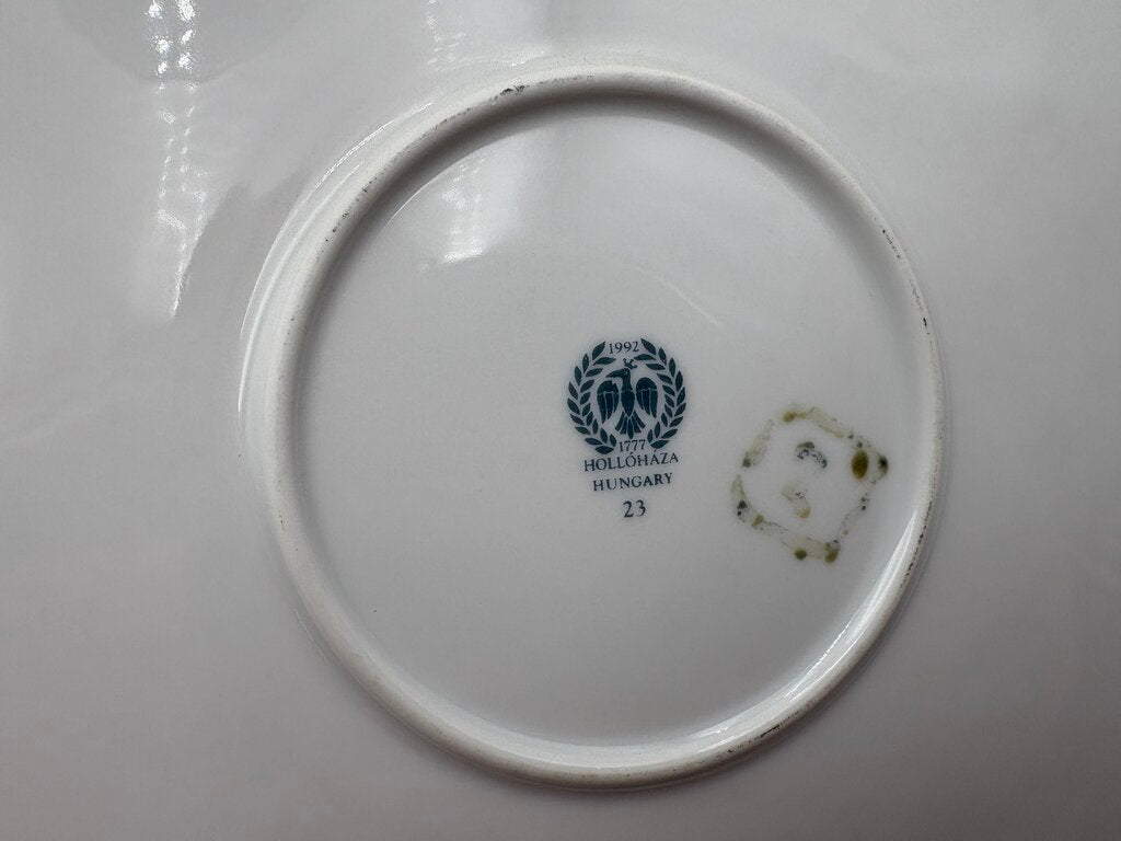 Hollohaza Hungary Endre Szasz "Woman Faces" Gilt Porcelain Plate