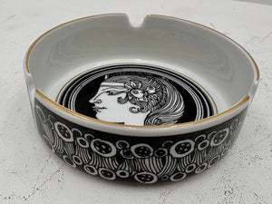 Hollohaza Hungary Endre Szasz "Butterflies" Gilt Porcelain Ashtray