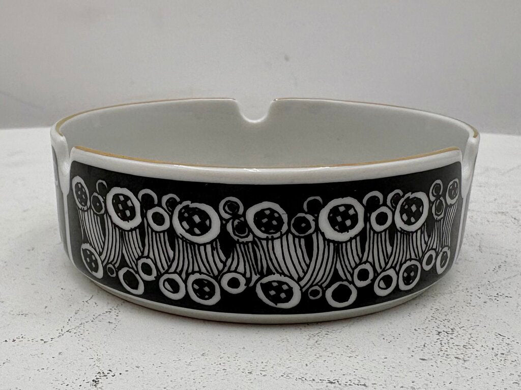 Hollohaza Hungary Endre Szasz "Butterflies" Gilt Porcelain Ashtray