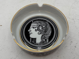 Hollohaza Hungary Endre Szasz "Butterflies" Gilt Porcelain Ashtray