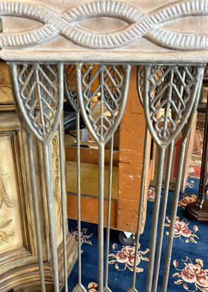 White Washed Wood & Wrought Iron Hinged Lid Planter Stand 42"