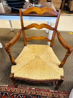 Antique French Ladder Back Rush Seat Chairs (pair)