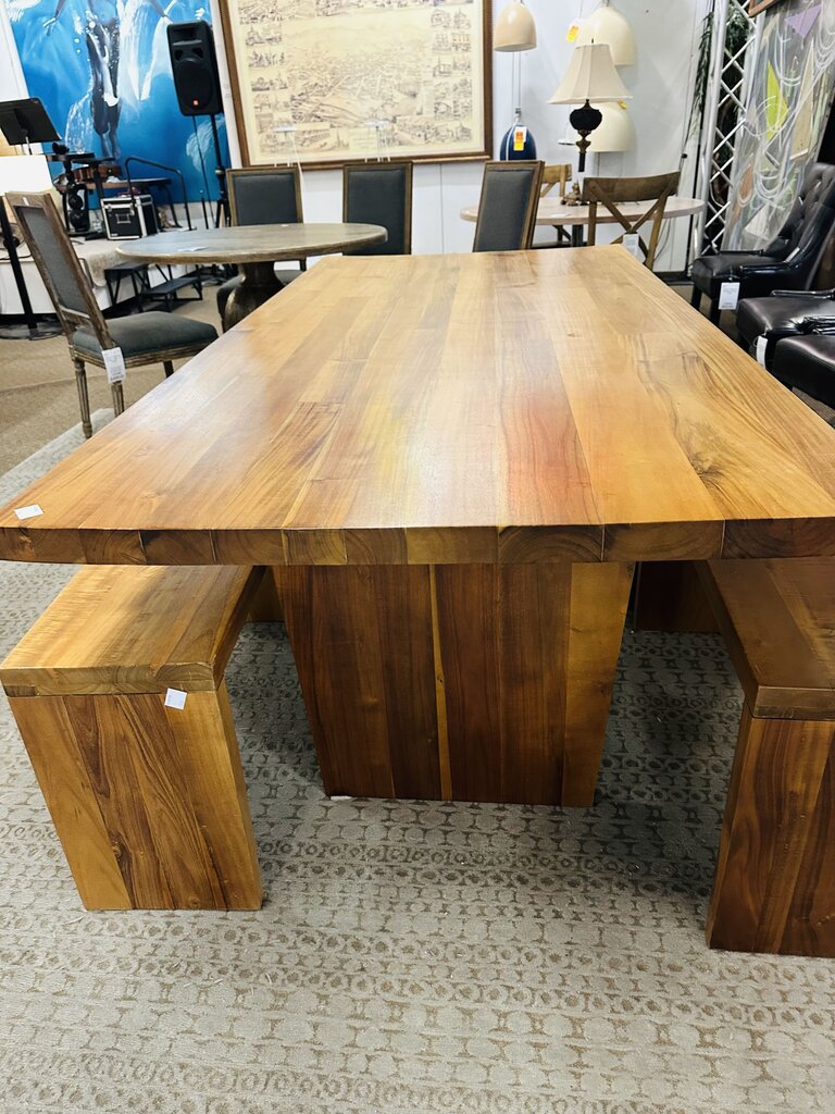 Custom Dining Table + 4 Benches 74x39x30