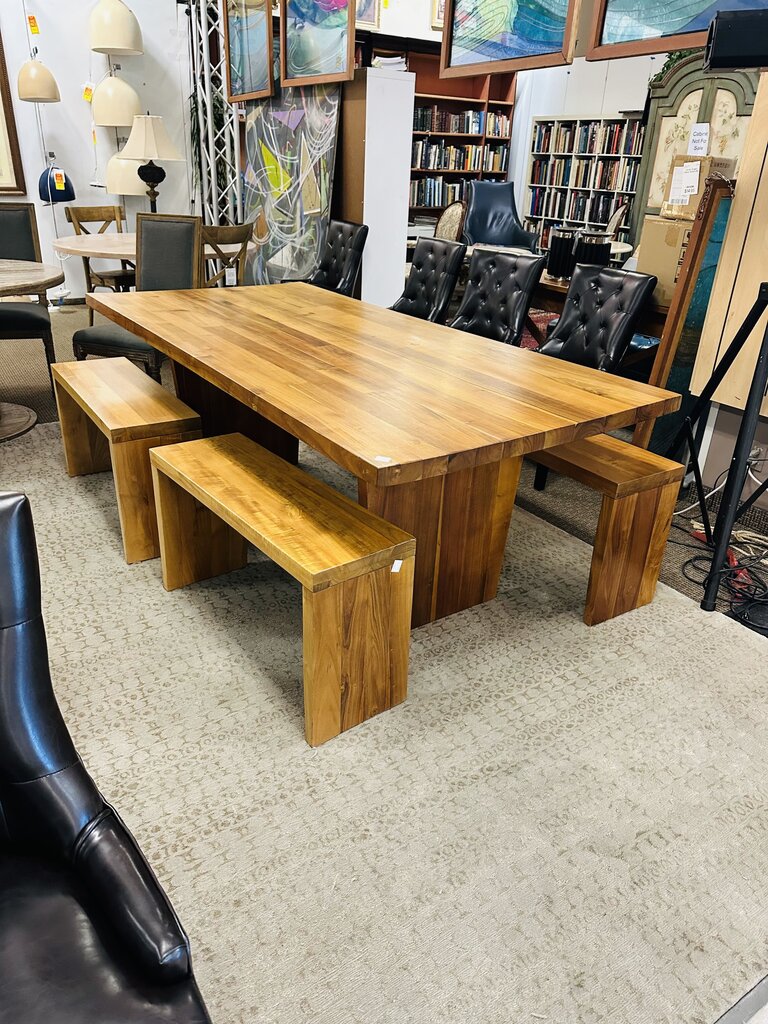 Custom Dining Table + 4 Benches 74x39x30