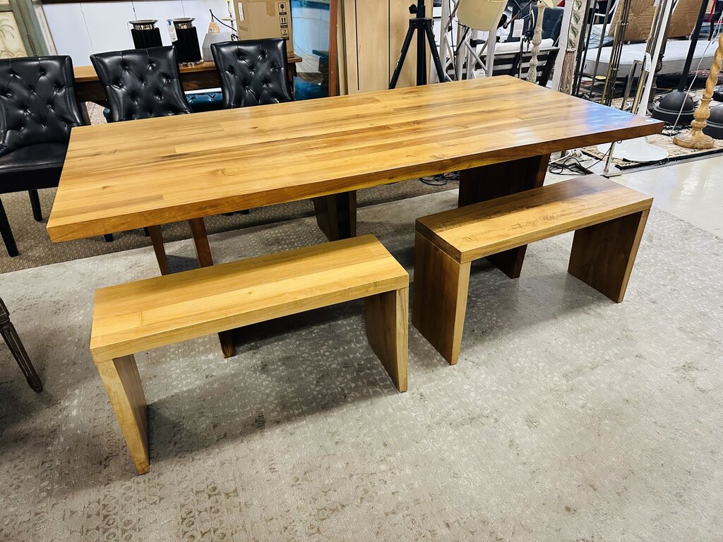 Custom Dining Table + 4 Benches 74x39x30