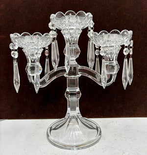 Czech Republic Royal Limited Lead Crystal 3 Candle Candelabra 11.25"