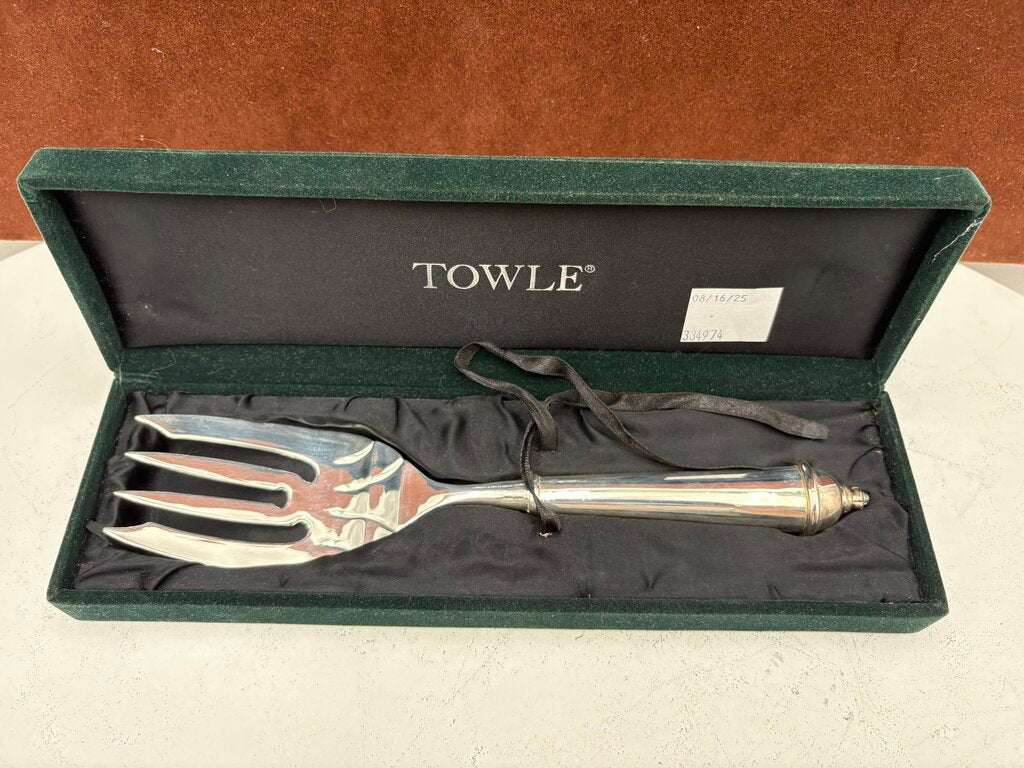 Towle Copenhagen Silver Plate Serving Fork in Original Velvet Box