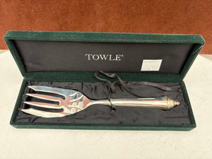 Towle Copenhagen Silver Plate Serving Fork in Original Velvet Box