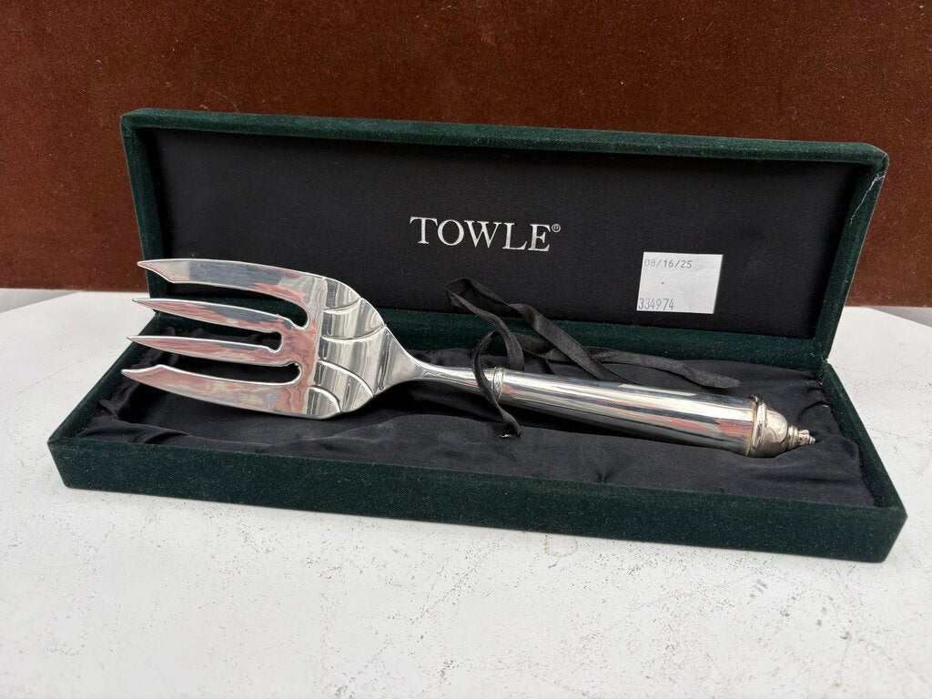 Towle Copenhagen Silver Plate Serving Fork in Original Velvet Box