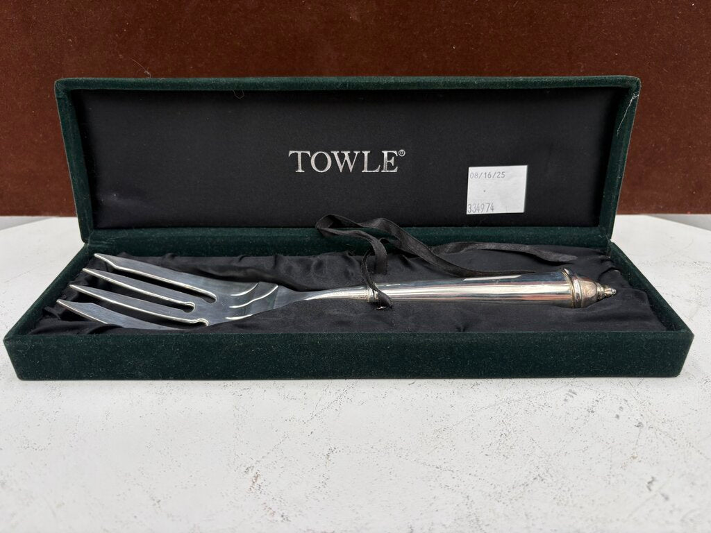 Towle Copenhagen Silver Plate Serving Fork in Original Velvet Box