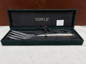 Towle Copenhagen Silver Plate Serving Fork in Original Velvet Box