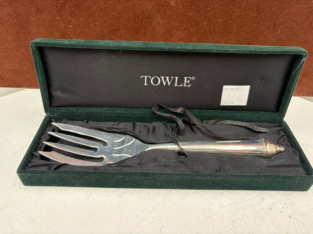 Towle Copenhagen Silver Plate Serving Fork in Original Velvet Box
