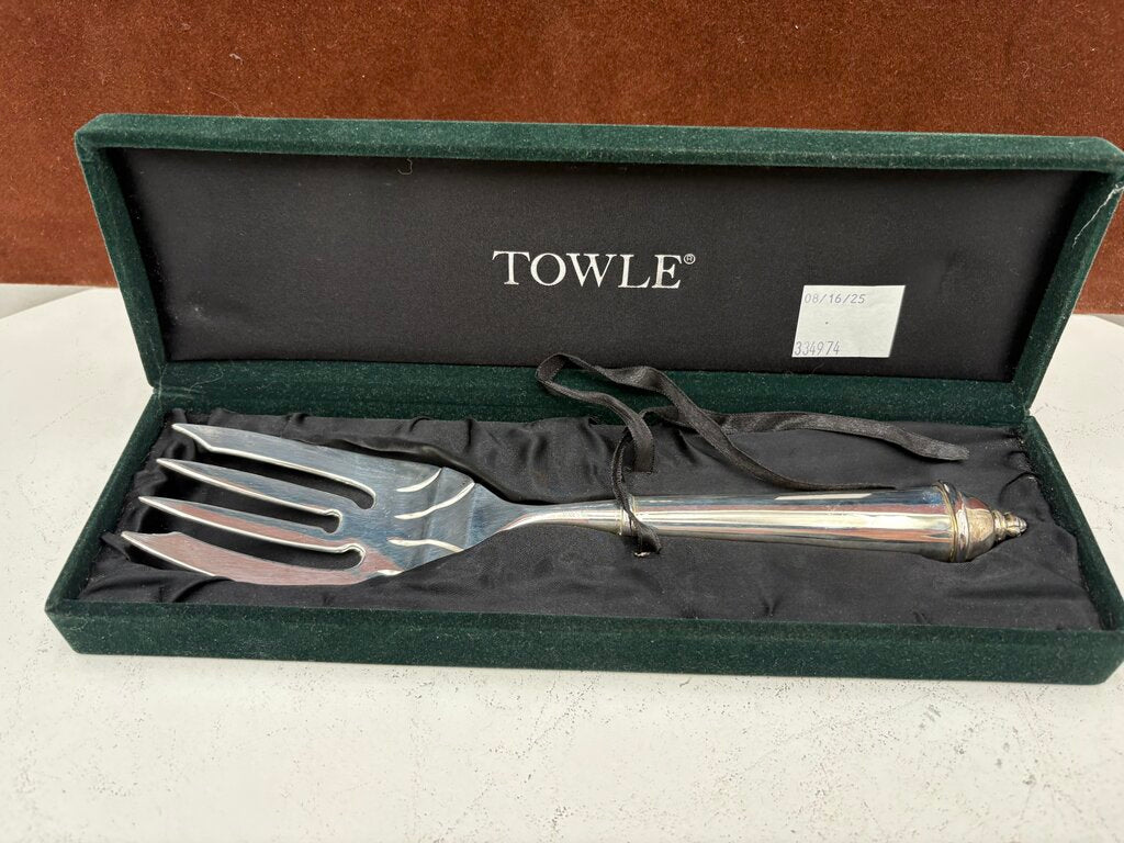 Towle Copenhagen Silver Plate Serving Fork in Original Velvet Box