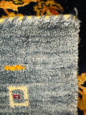 Gabbeh Hand-Knotted Wool Rug 7'.4 x 5'.5