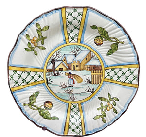 Italian Vietri sul Mare "Winter Harvest" Decorative Wall Plate 11.75" by Miss Daisy's Consignment & Auction House