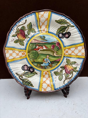 Italian Vietri sul Mare "Four Seasons" Decorative Wall Plate 11.6"