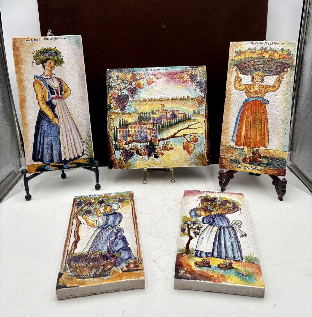 Tutto Mio " Costume D'Ischia" Italian Terracotta Hand Painted Tile #2/MMVII