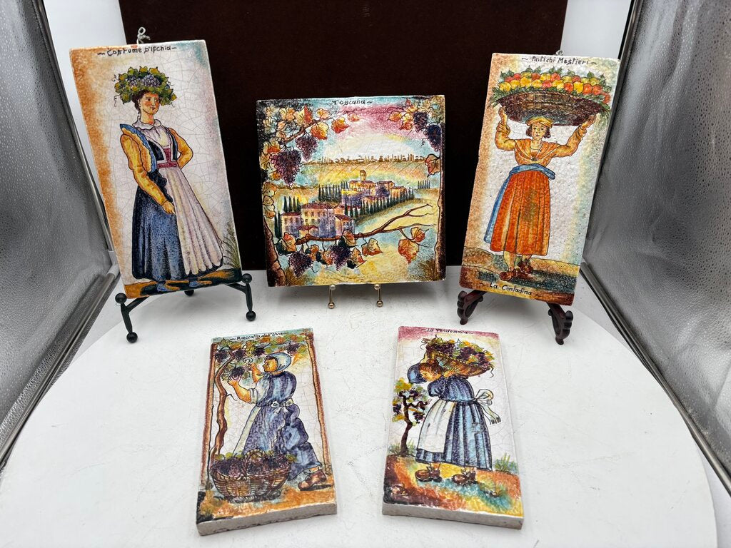 Tutto Mio " Costume D'Ischia" Italian Terracotta Hand Painted Tile #2/MMVII