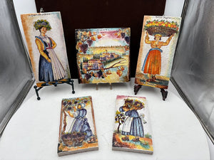 Tutto Mio " Costume D'Ischia" Italian Terracotta Hand Painted Tile #2/MMVII