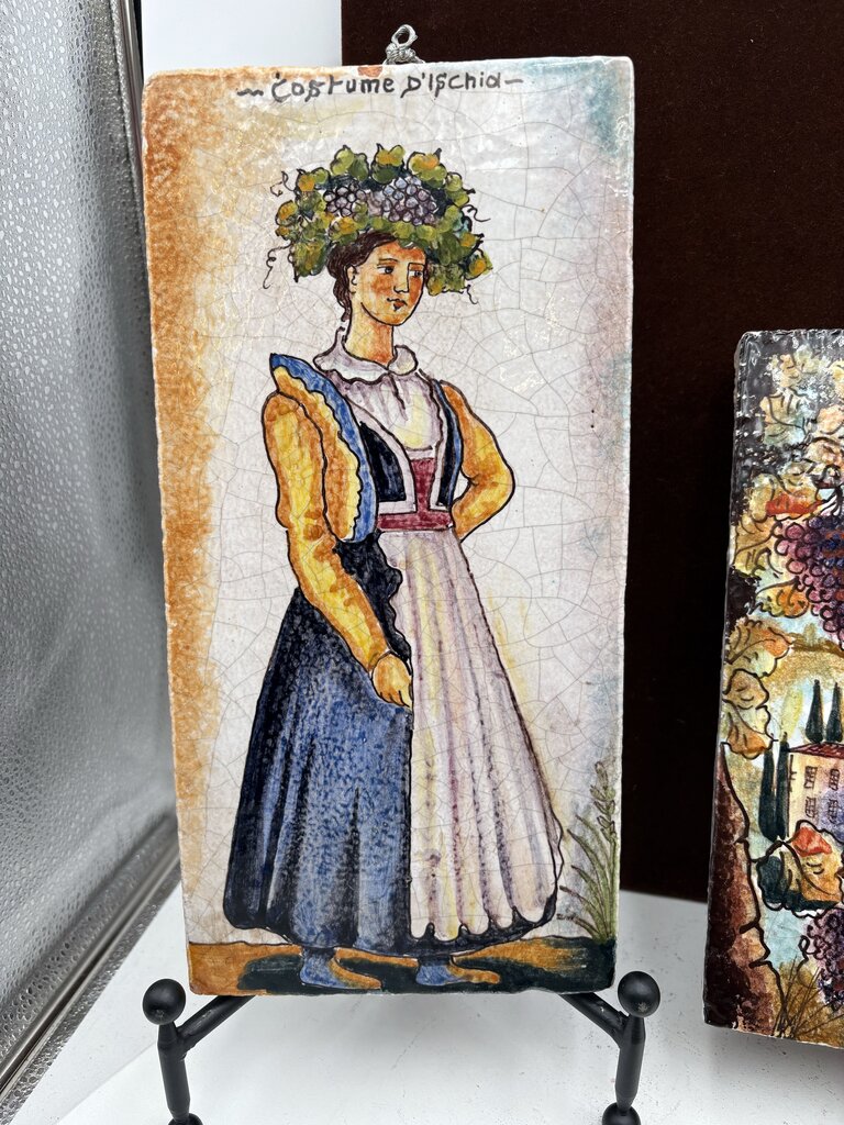 Tutto Mio " Costume D'Ischia" Italian Terracotta Hand Painted Tile #2/MMVII