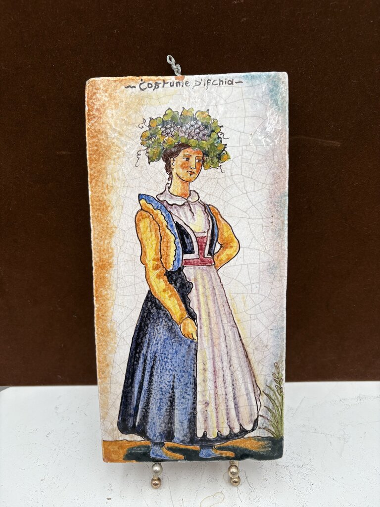 Tutto Mio " Costume D'Ischia" Italian Terracotta Hand Painted Tile #2/MMVII