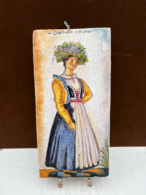 Tutto Mio " Costume D'Ischia" Italian Terracotta Hand Painted Tile #2/MMVII