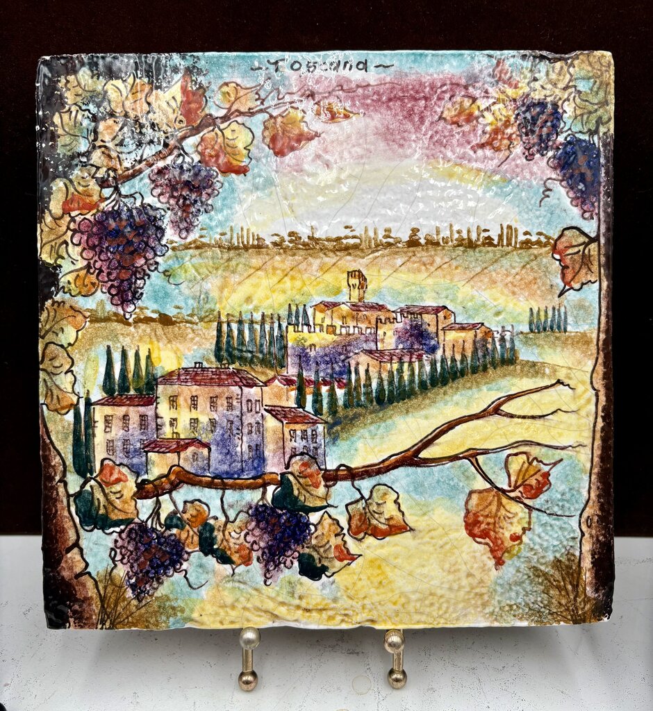 Tutto Mio "Tuscand" Italian Terracotta Hand Painted Tile #9/MMVII