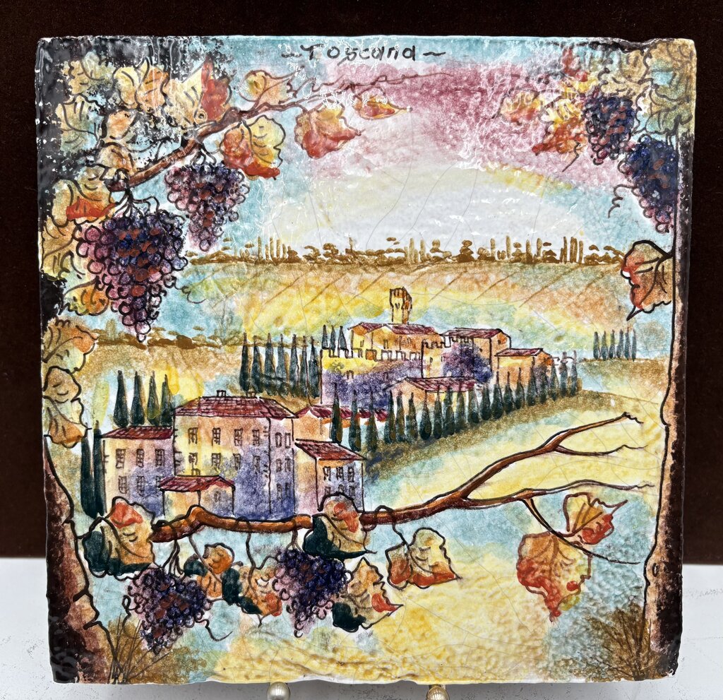 Tutto Mio "Tuscand" Italian Terracotta Hand Painted Tile #9/MMVII