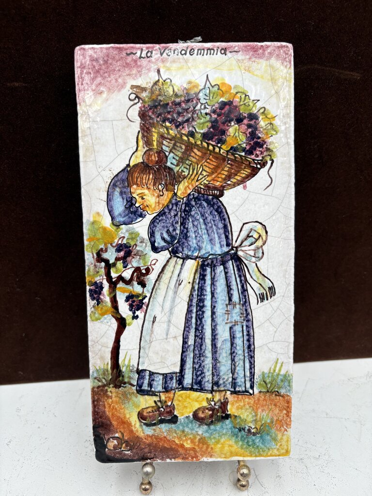 Tutto Mio "La Vendemmia" Italian Terracotta Hand Painted Tile #5/MMVII