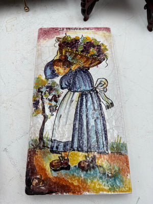 Tutto Mio "La Vendemmia" Italian Terracotta Hand Painted Tile #5/MMVII
