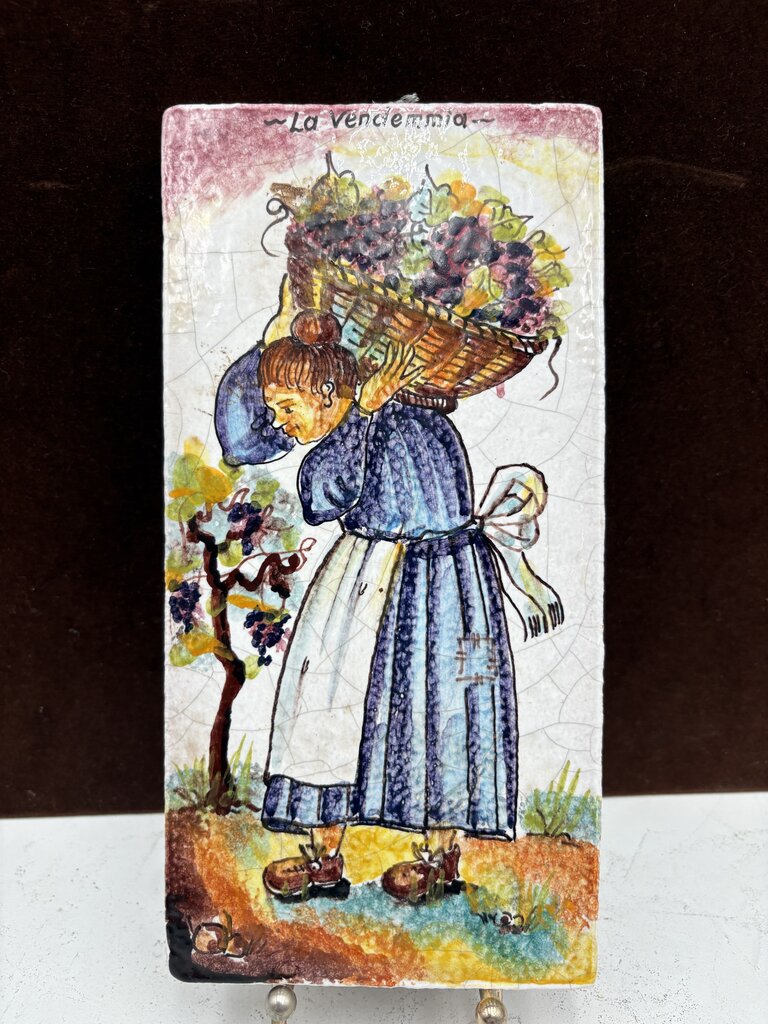 Tutto Mio "La Vendemmia" Italian Terracotta Hand Painted Tile #5/MMVII