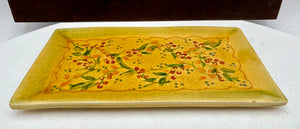Souleo Terre E Provence Yellow Floral Pottery Rectangular Platter 14"